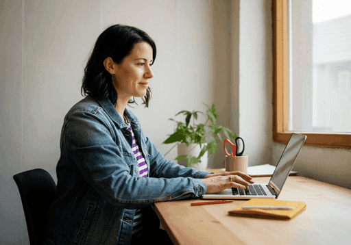 Femme travaillant sur un ordinateur portable pour créer ou mettre à jour un plan HACCP