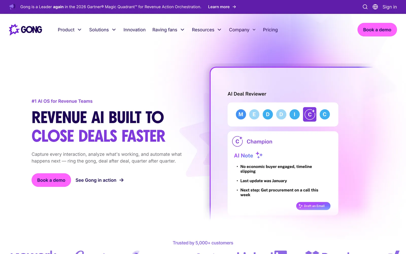 Gong's AI Deal Reviewer