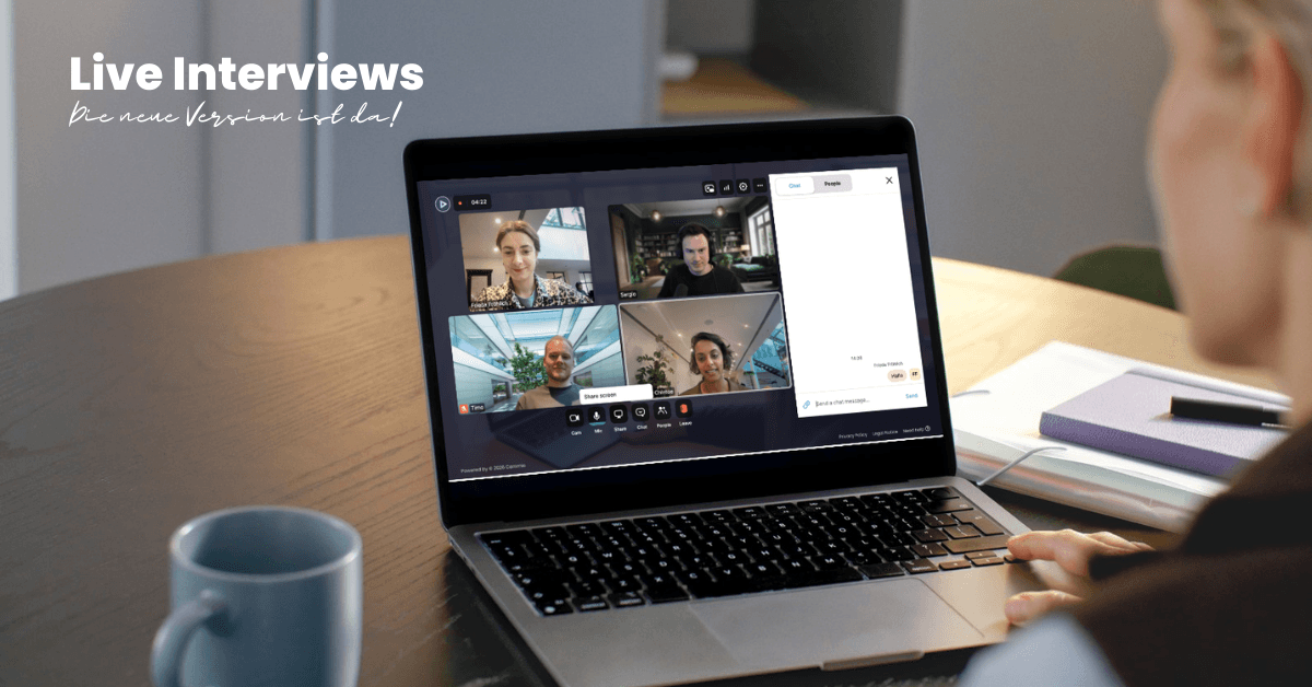 Die neue Cammio Live-Interview-Funktionalität