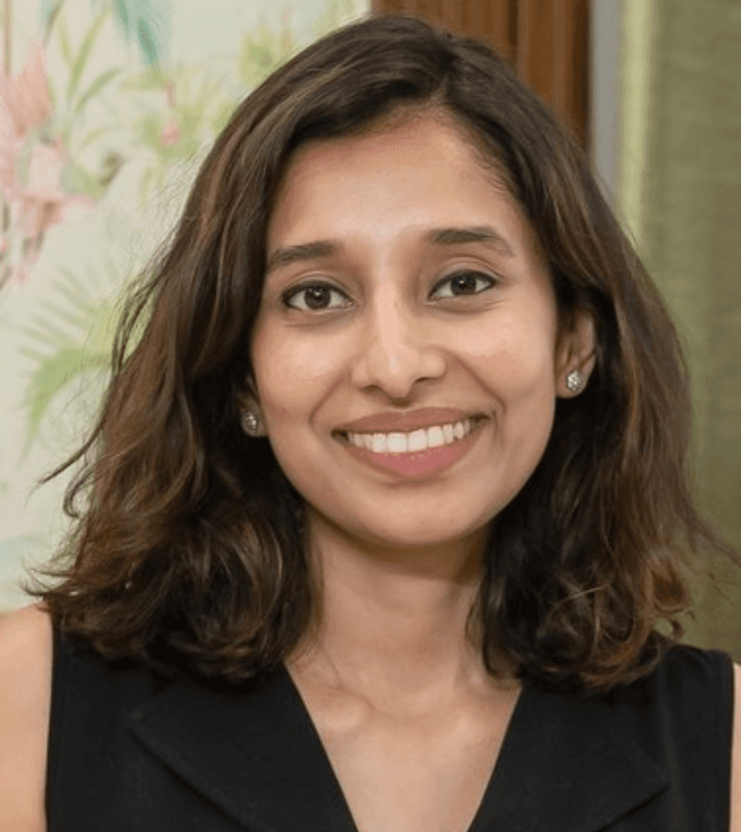 A photo of woman in red