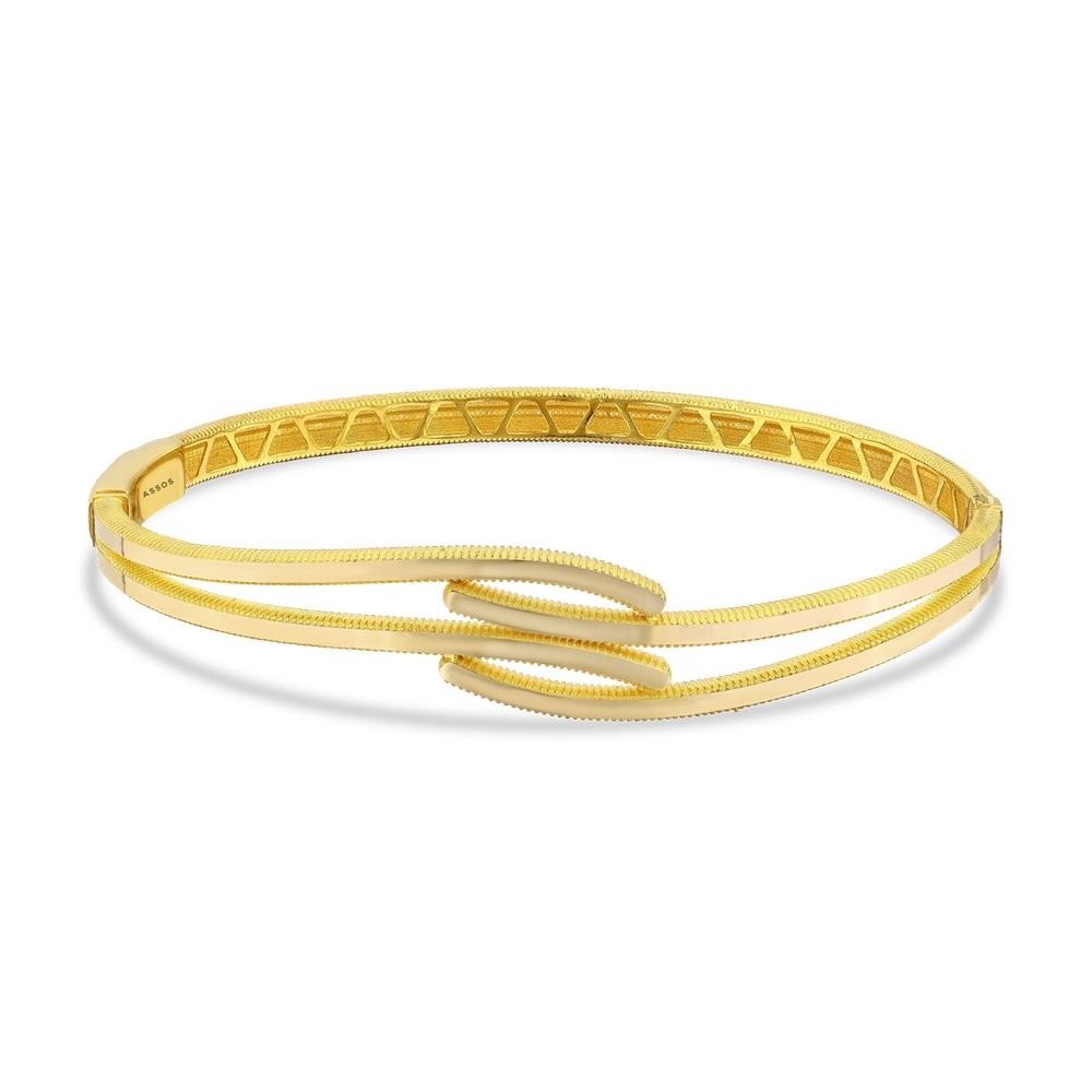 Assos Pırlanta 14 Ayar Altın Modern Tasarım Kelepçe Bilezik