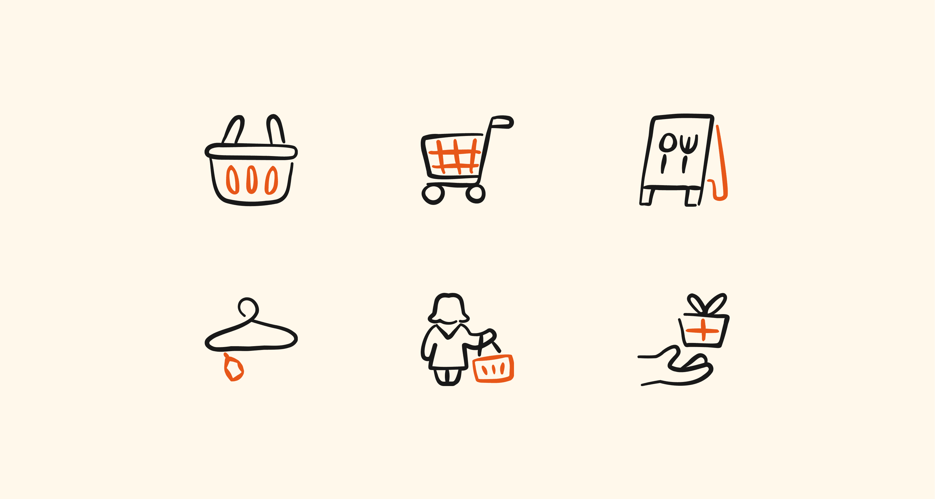 Freehand Duo Ecommerce Icon Set