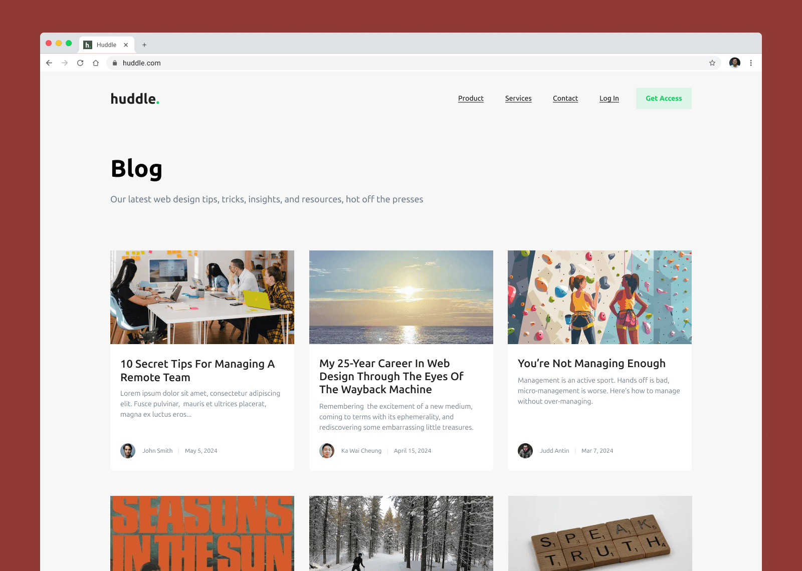 tela do Blog do site