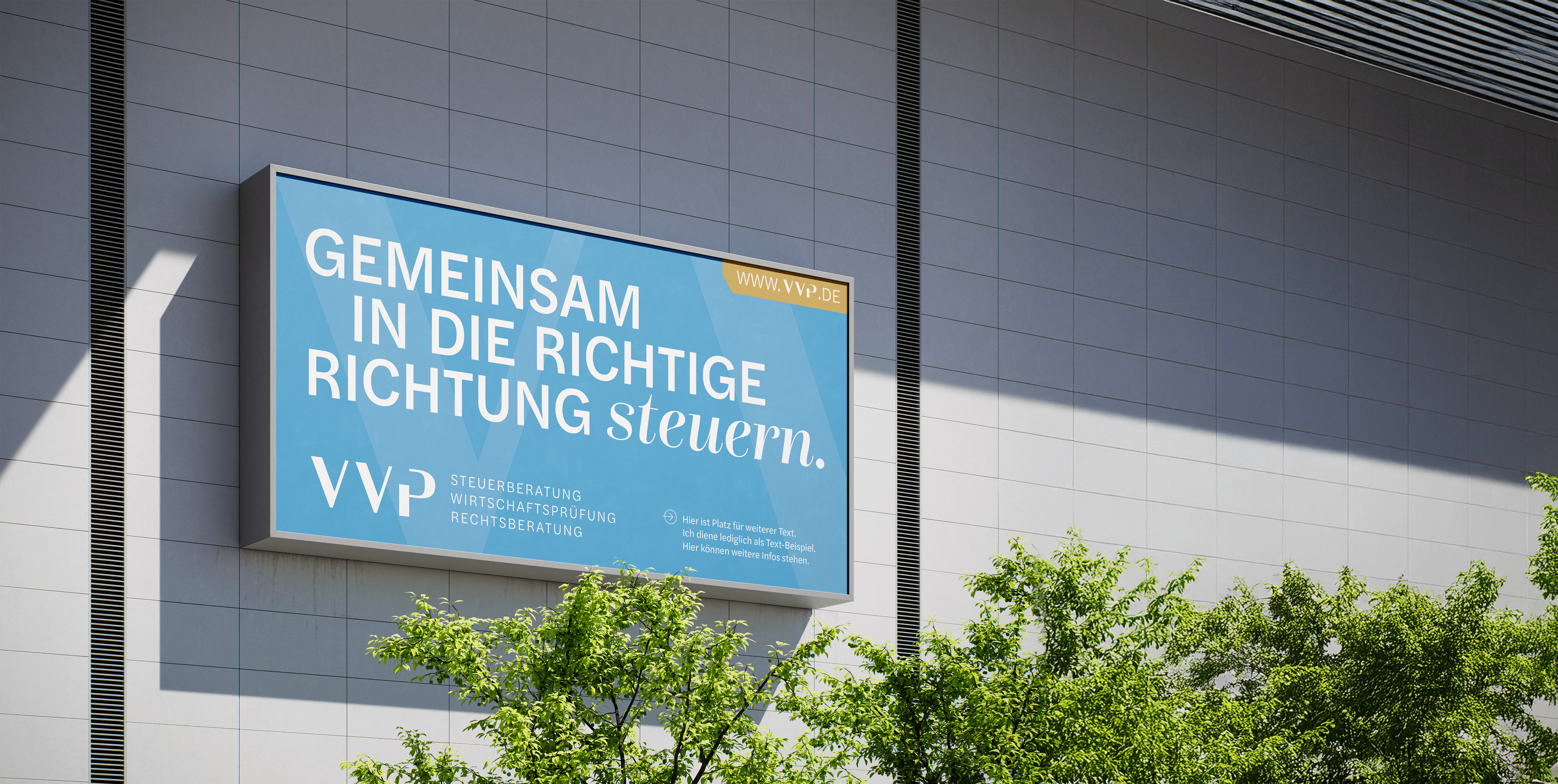 Plakat "Gemeinsam in die richtige Richtung steuern" der VVP. Werbung, Botschaft, Vision.