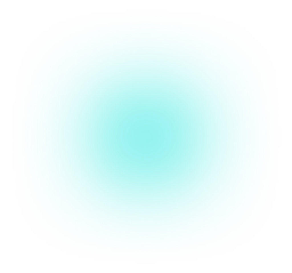 Glowing turquoise circular gradient with a soft neon halo effect on a dark background.