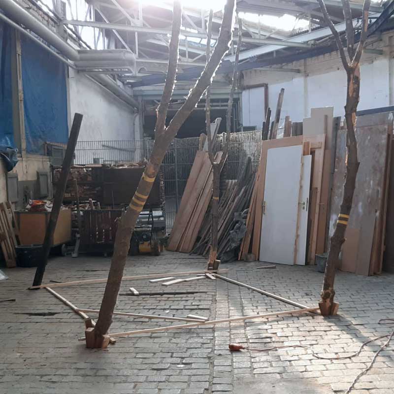 Tischlerei Langer und Krüger Kunstobjekt Hütte Aufbau 1