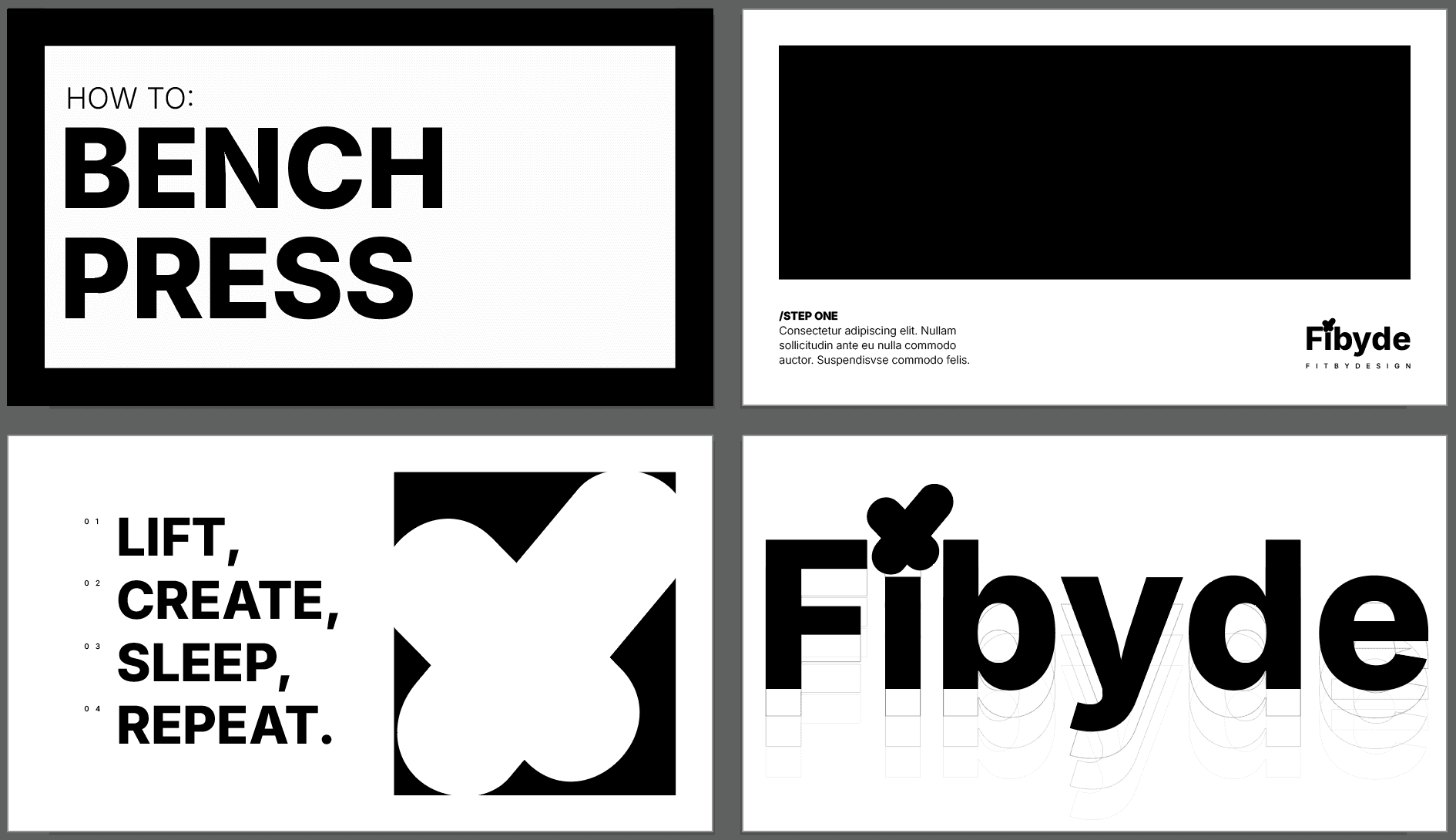  Artboards for fibyde (fitbydesign), lightly inspired by sports team graphics 