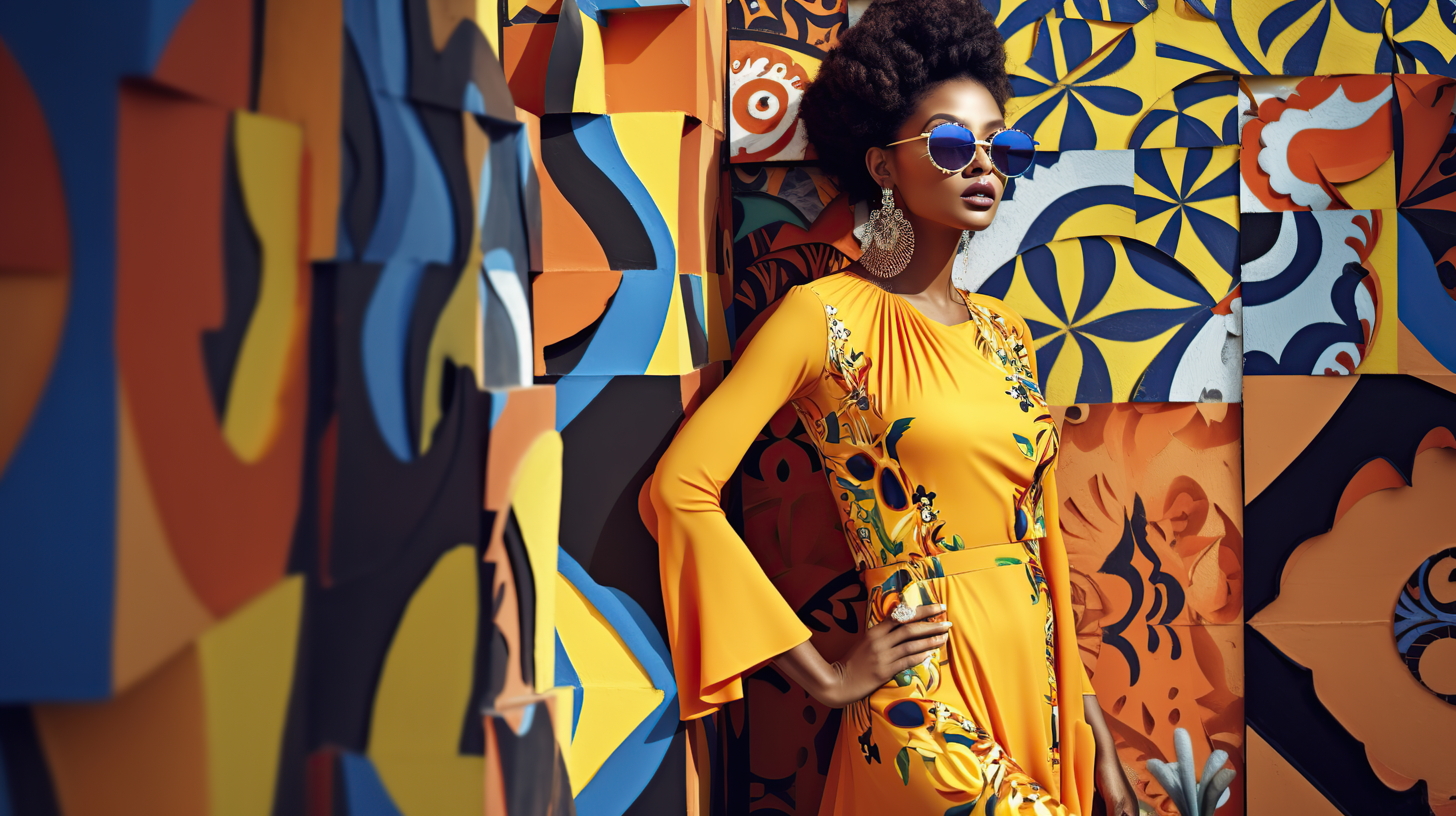 Young man in black leather double-breasted jacket jeans.