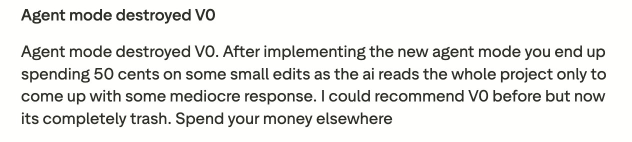 challenges with v0 Low Customer Satisfaction and Support Concerns