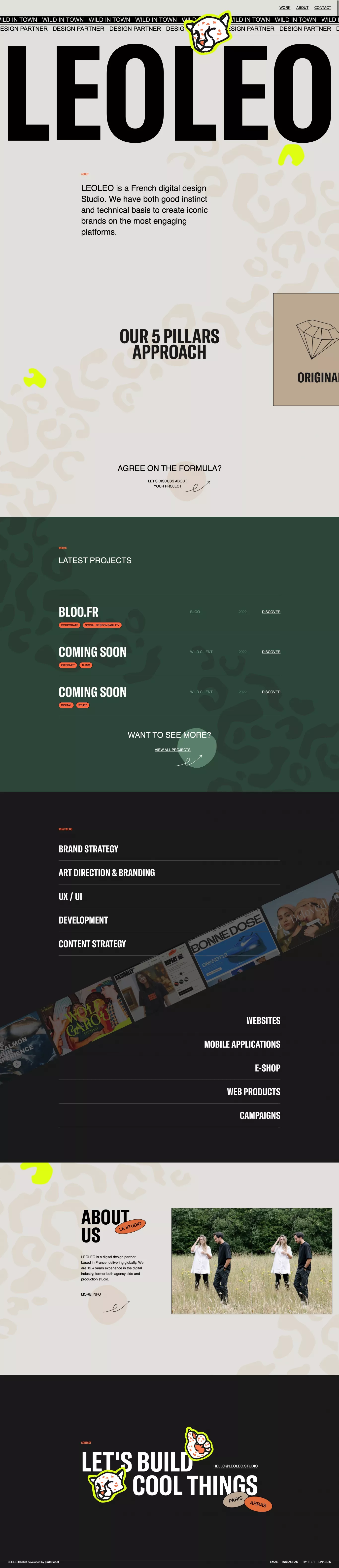LEOLEO portfolio page screenshot showcasing Design and Tech design