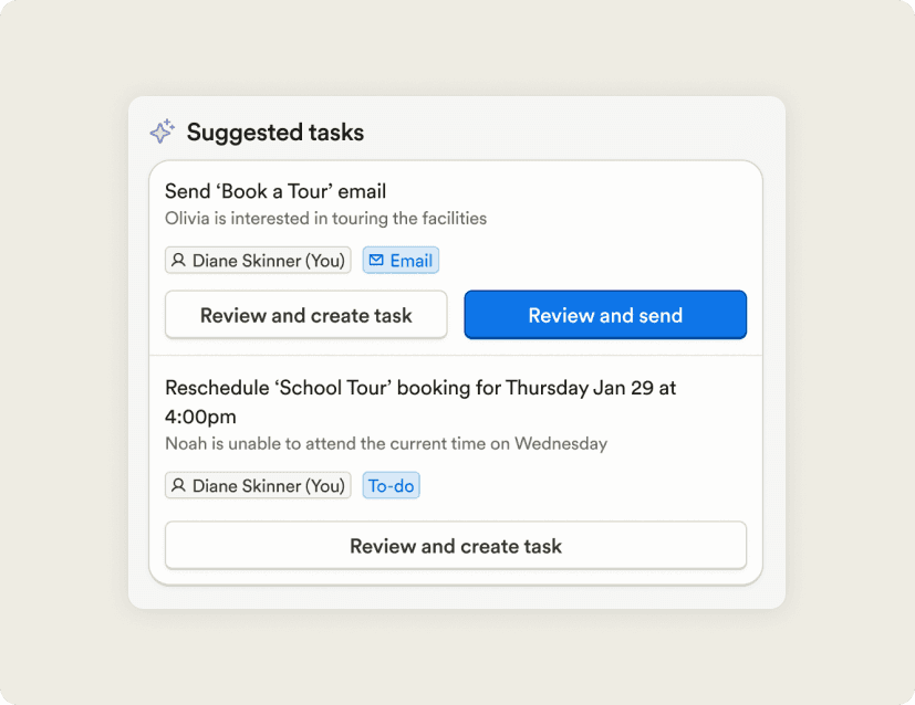 Suggested tasks