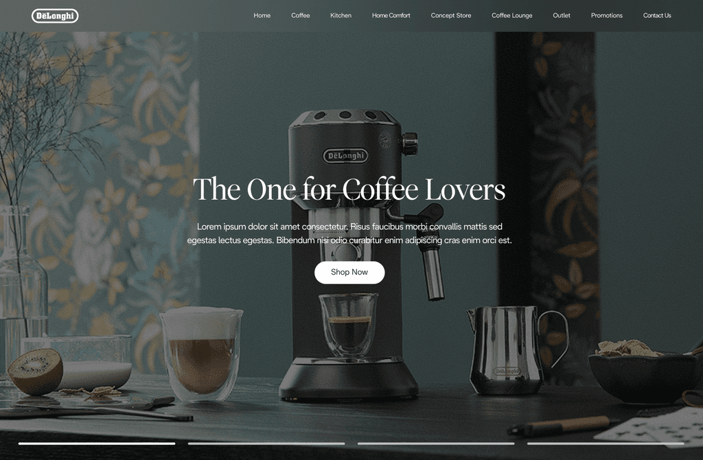 coffee machine e-commerce shop