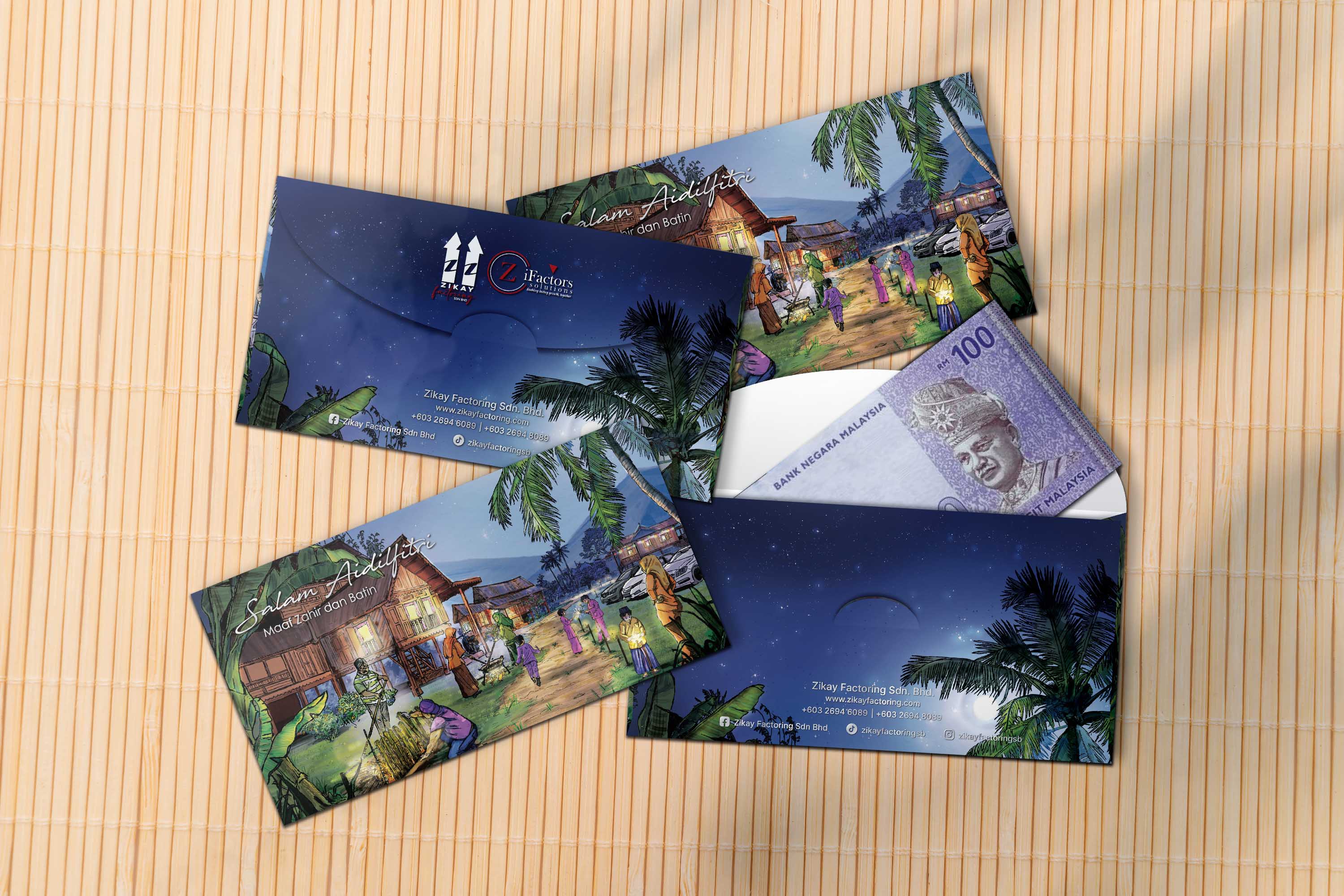full show of the mockup of money packet pile together showing front and back design