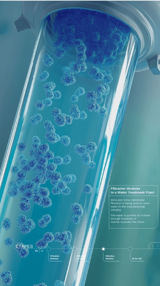 Focus on one interactive experience from Arkema's solutions of water treatment.