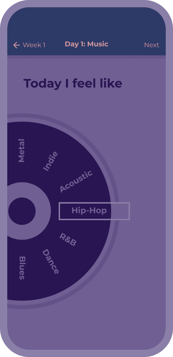 User interface of Weekly, a journaling application.