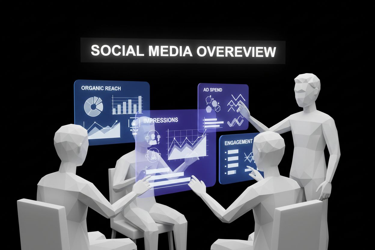 Team reviewing social media strategy