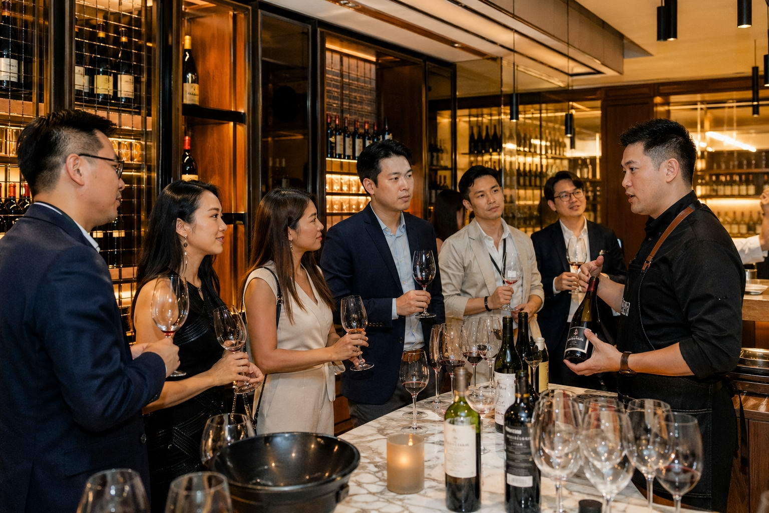 BW Event 360 專業侍酒師於香港會所活動中主持精品品酒課程,為嘉賓提供專業的品酒體驗及活動統籌服務。