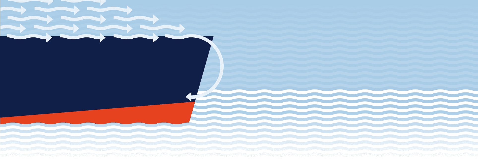 Abstract design featuring horizontal color blocks in navy, red, and light blue against a soft gradient background.