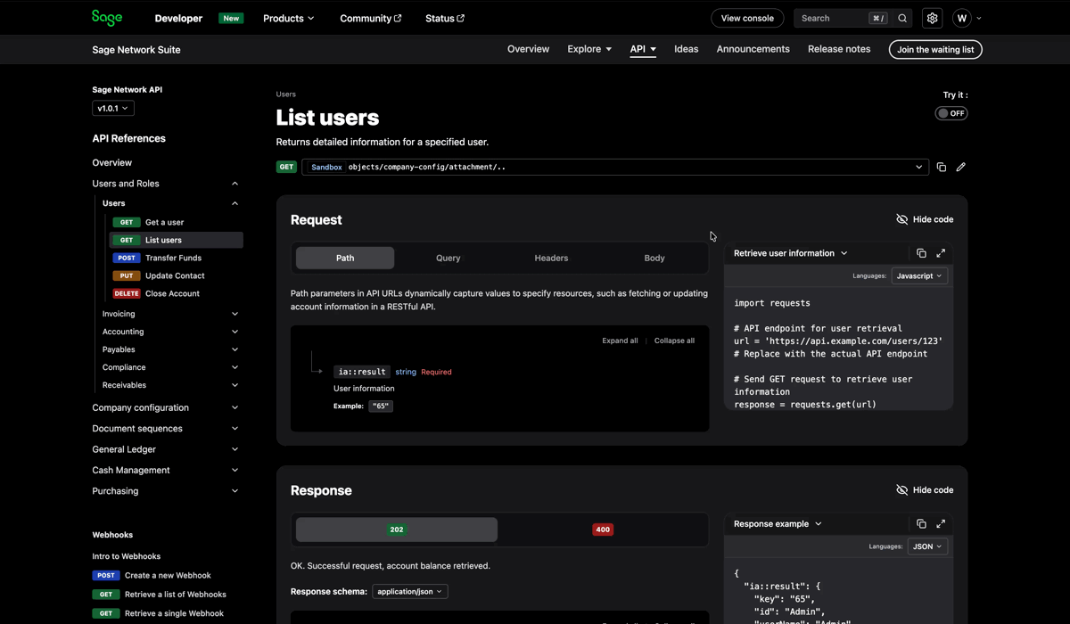 REST API reference