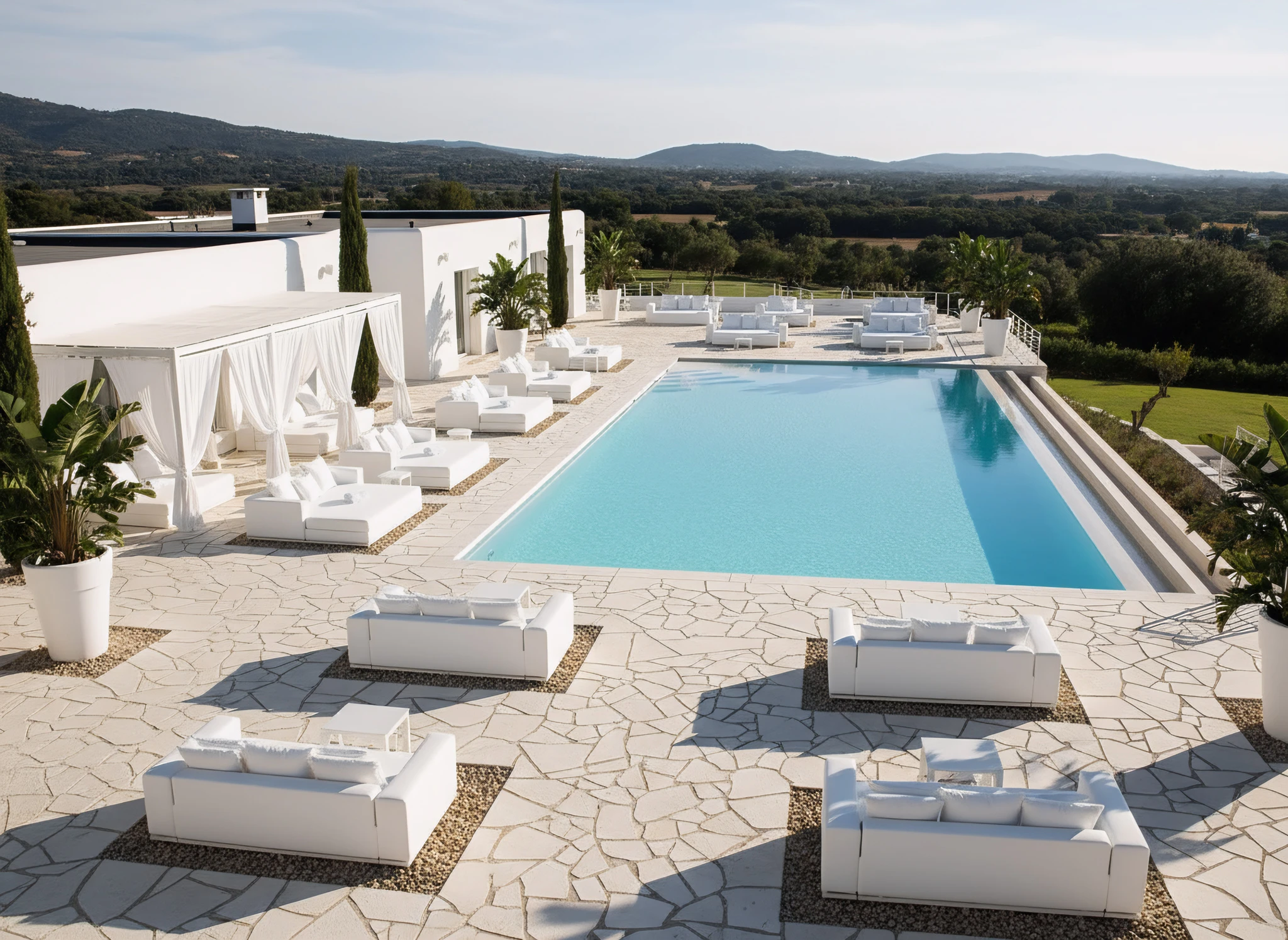 Luxury White Poolside