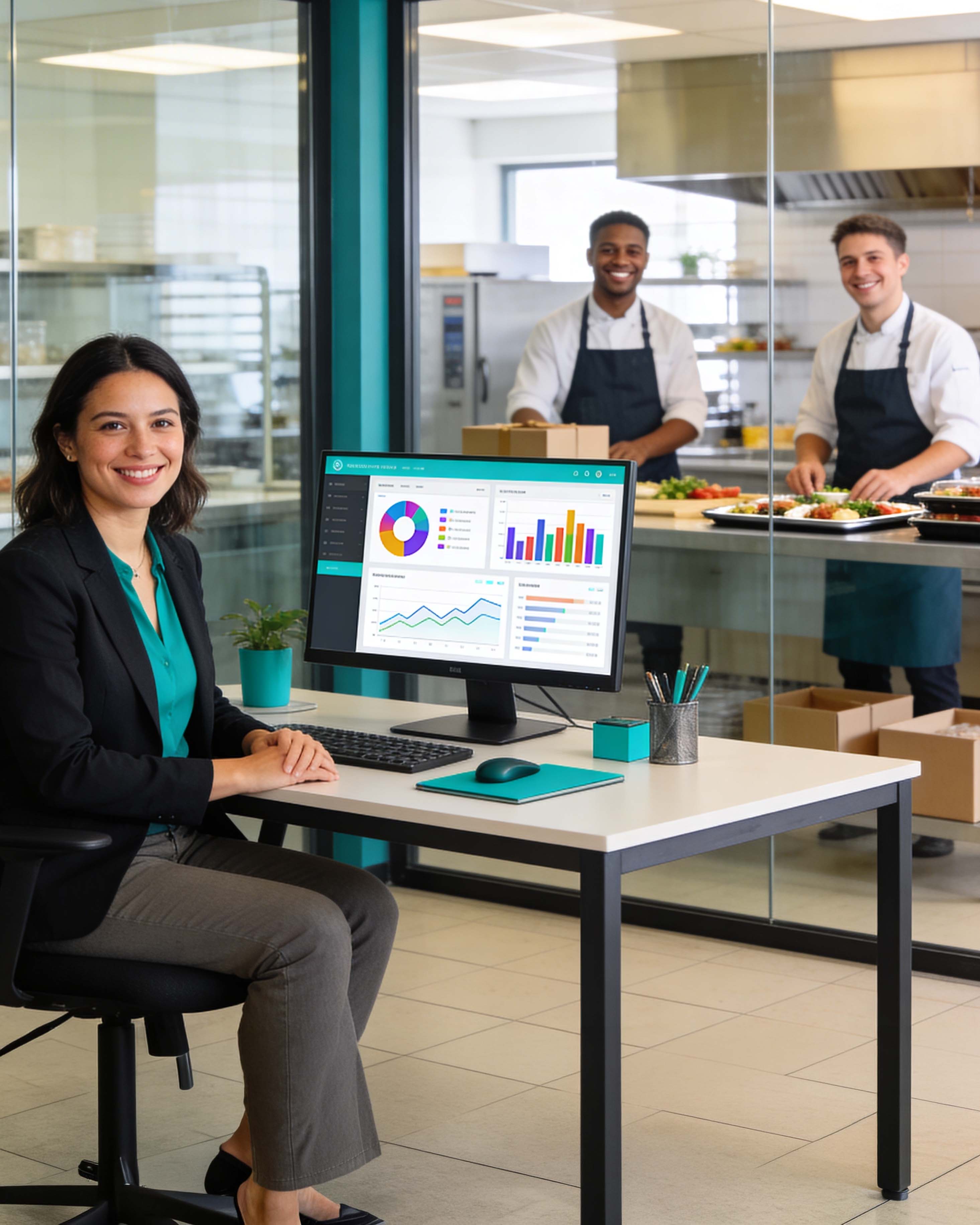 A lady showing reporting tools