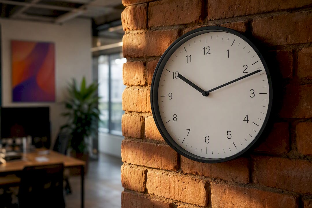 Wall clock showing delayed response time