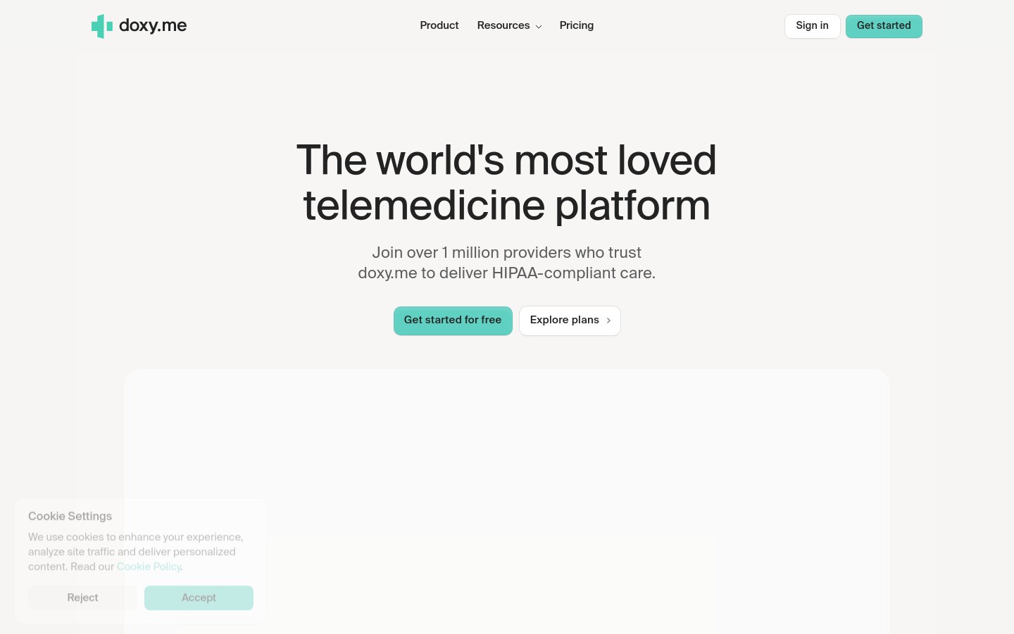 Doxy.me homepage screenshot