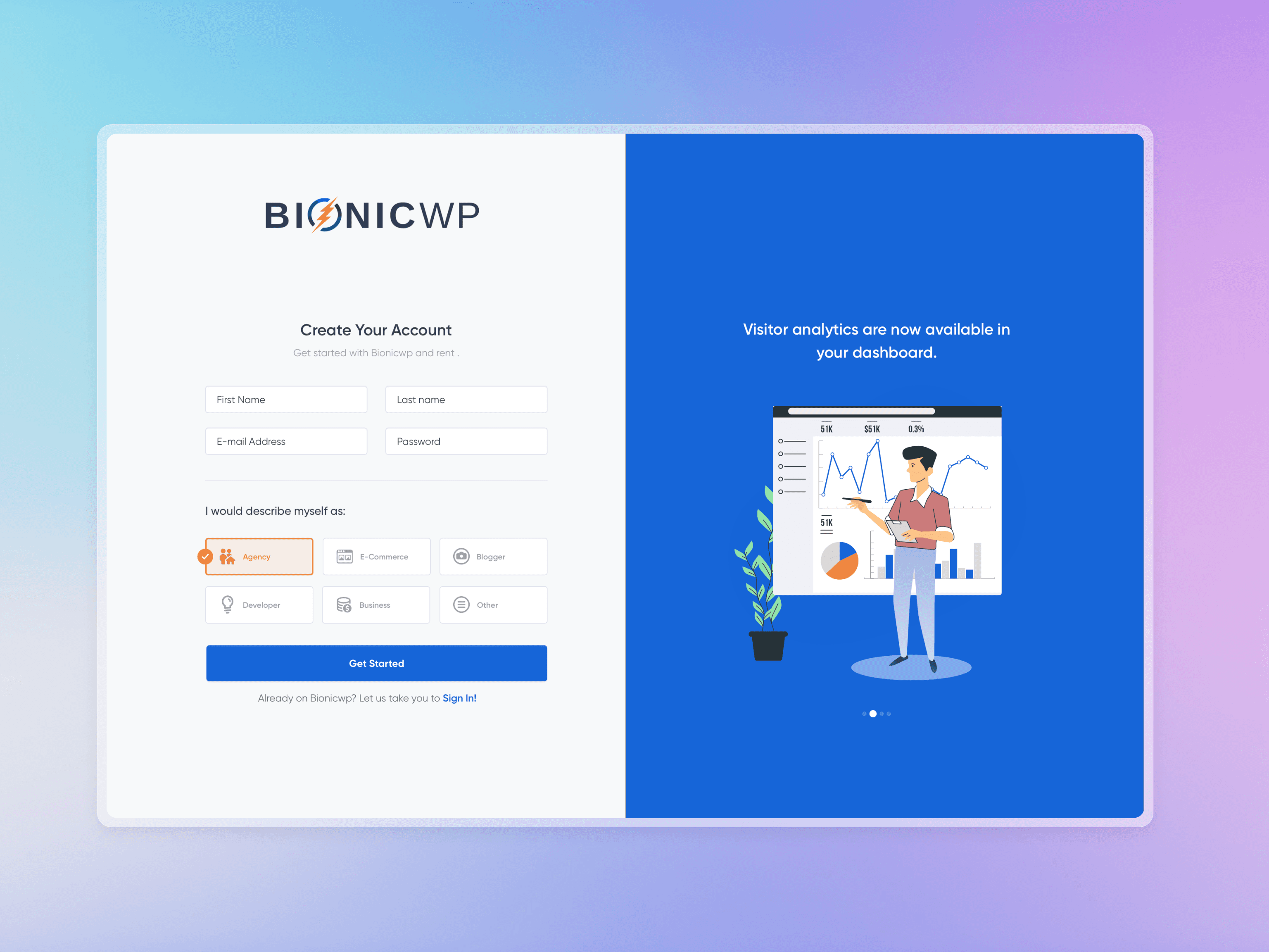 Dashboard view of integrations page