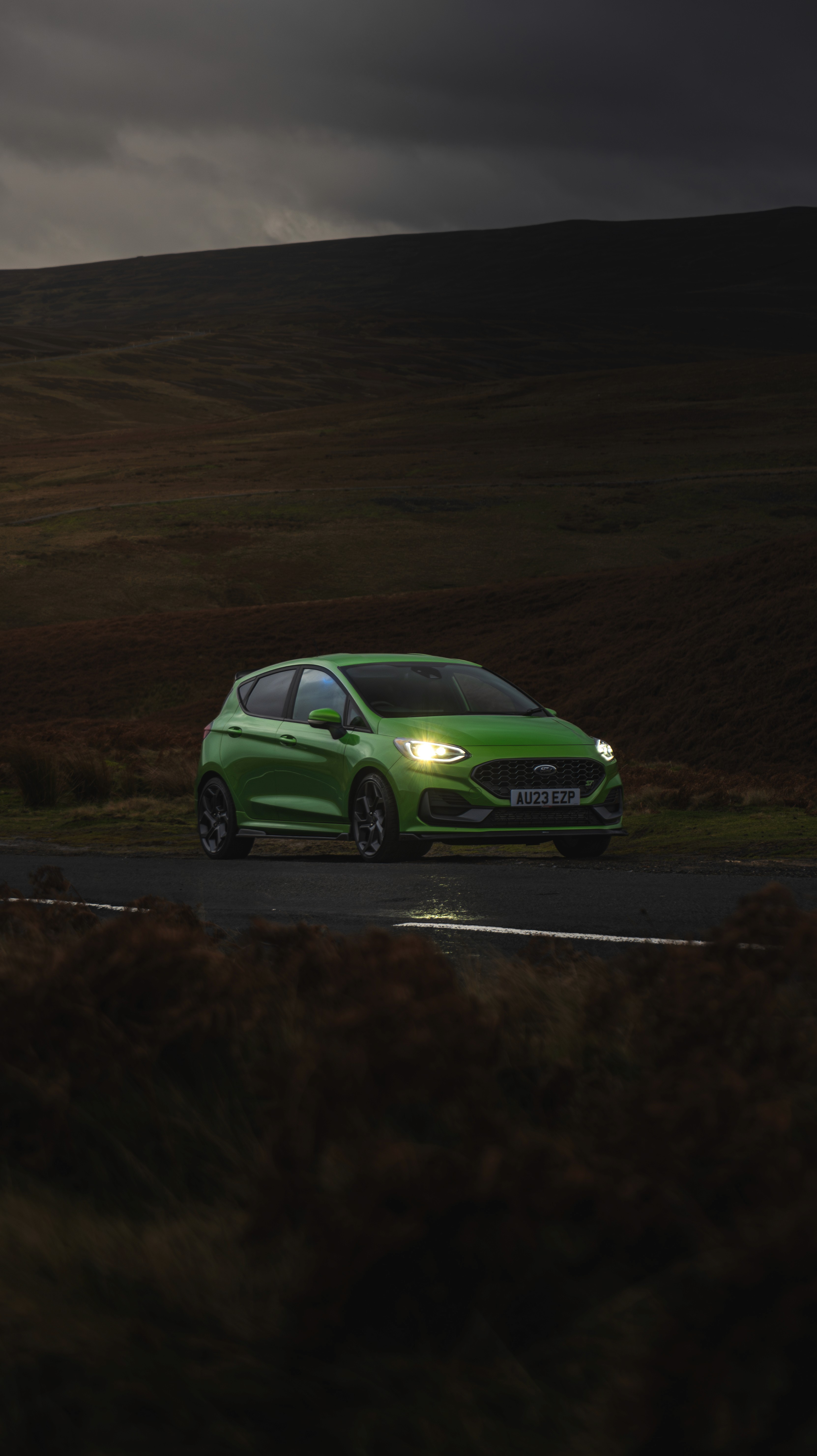 Fiesta st front shot in the countryside