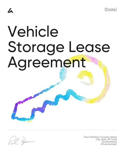 Vehicle Storage Lease Agreement 
