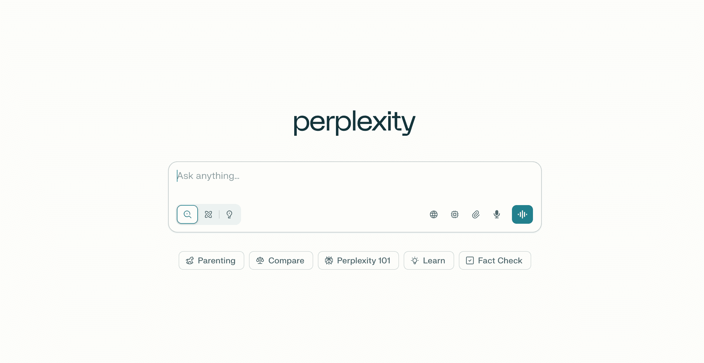 Perplexity Deep Search's homepage