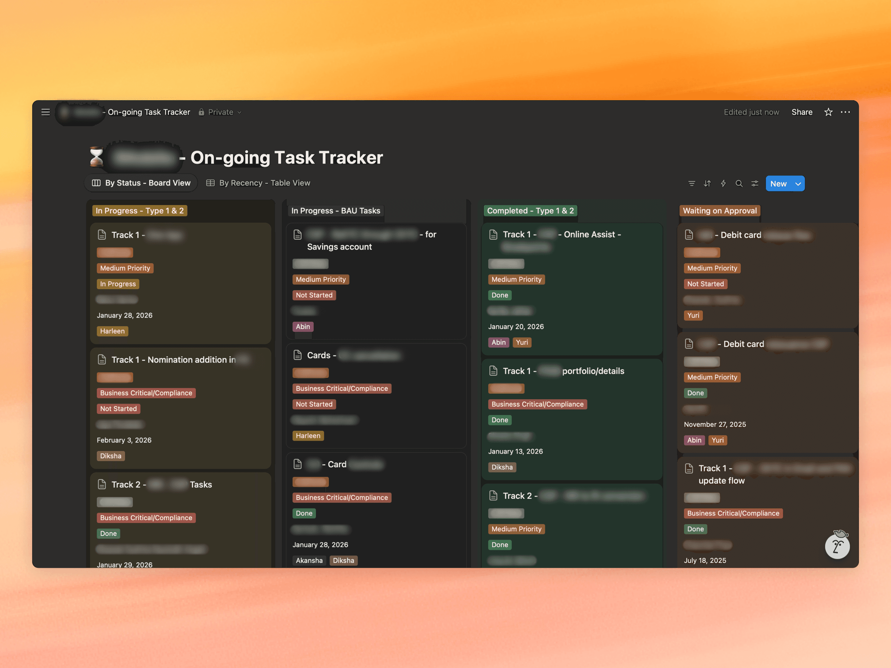 Documentation of the various requirements and inputs for a particular project