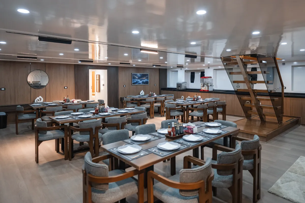 Bathroom with a modern sink aboard the Sea Treasure yacht