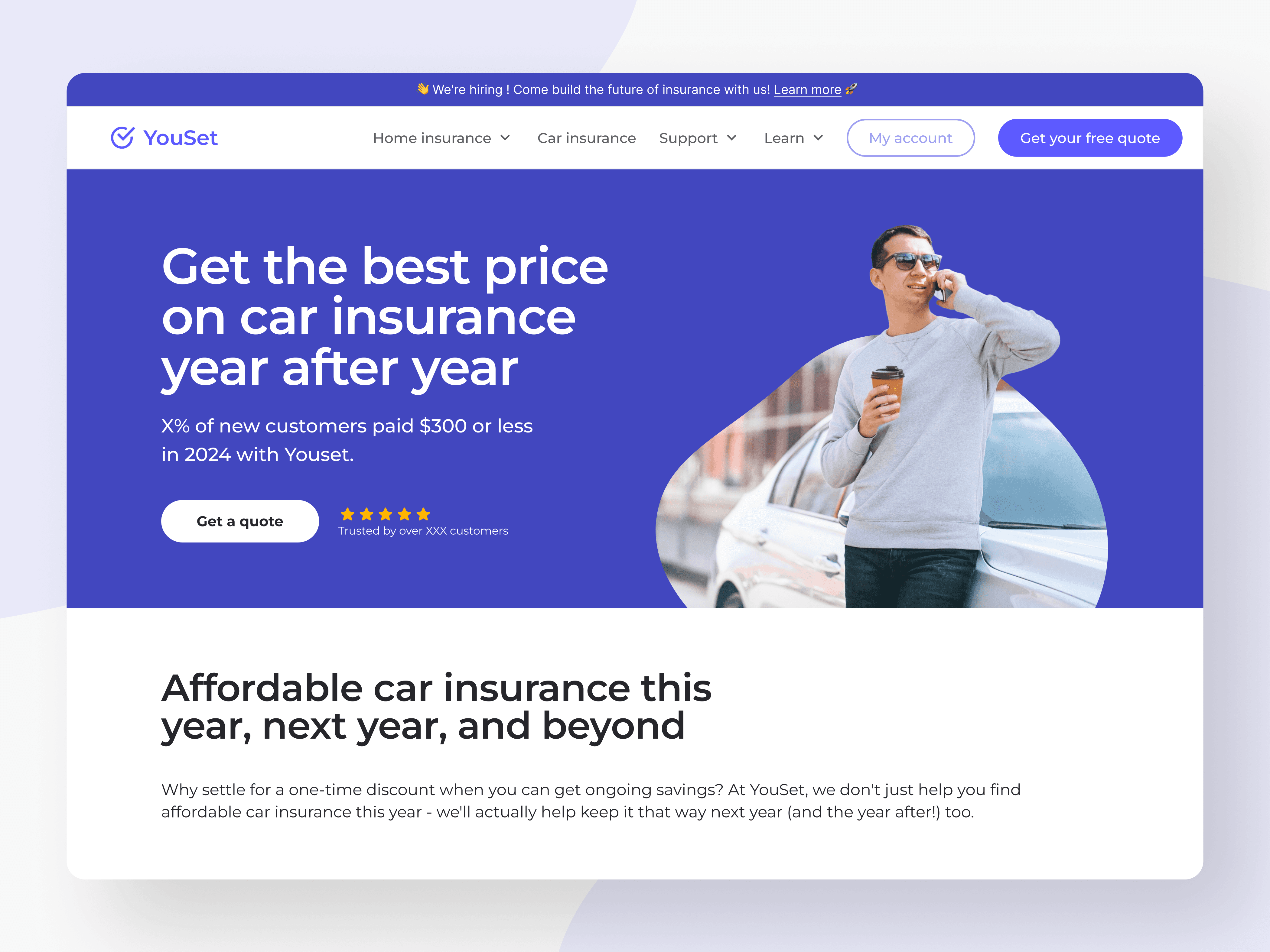YouSet – Insurance Platform Website Design