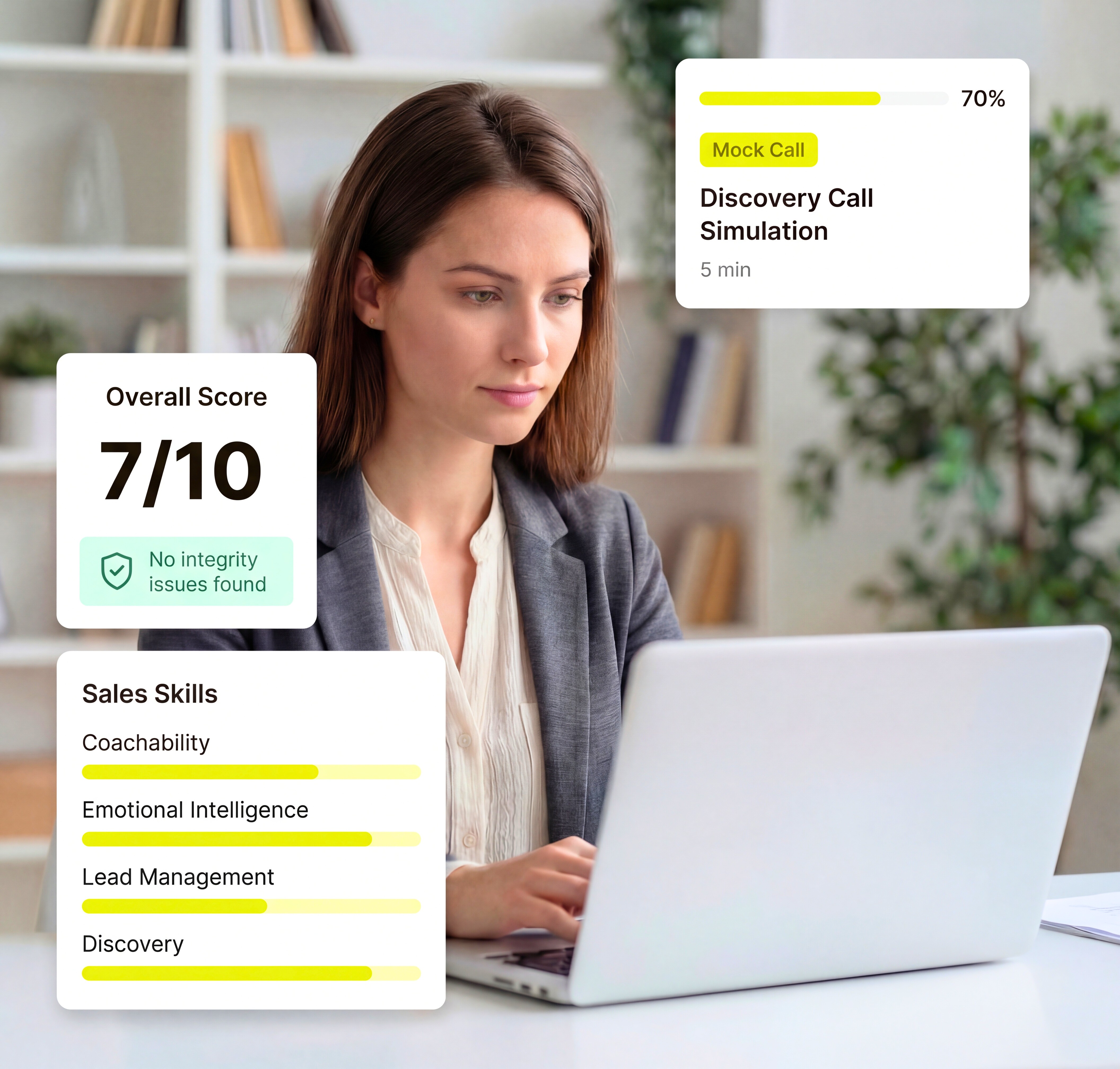 recruiter checking candidate skill assessment results before screening interview