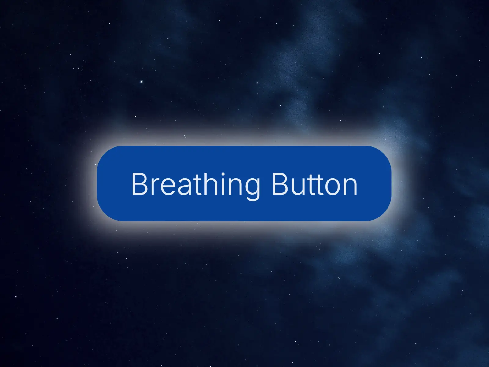 "Framer component- a button with soft white glow on dark starry background."