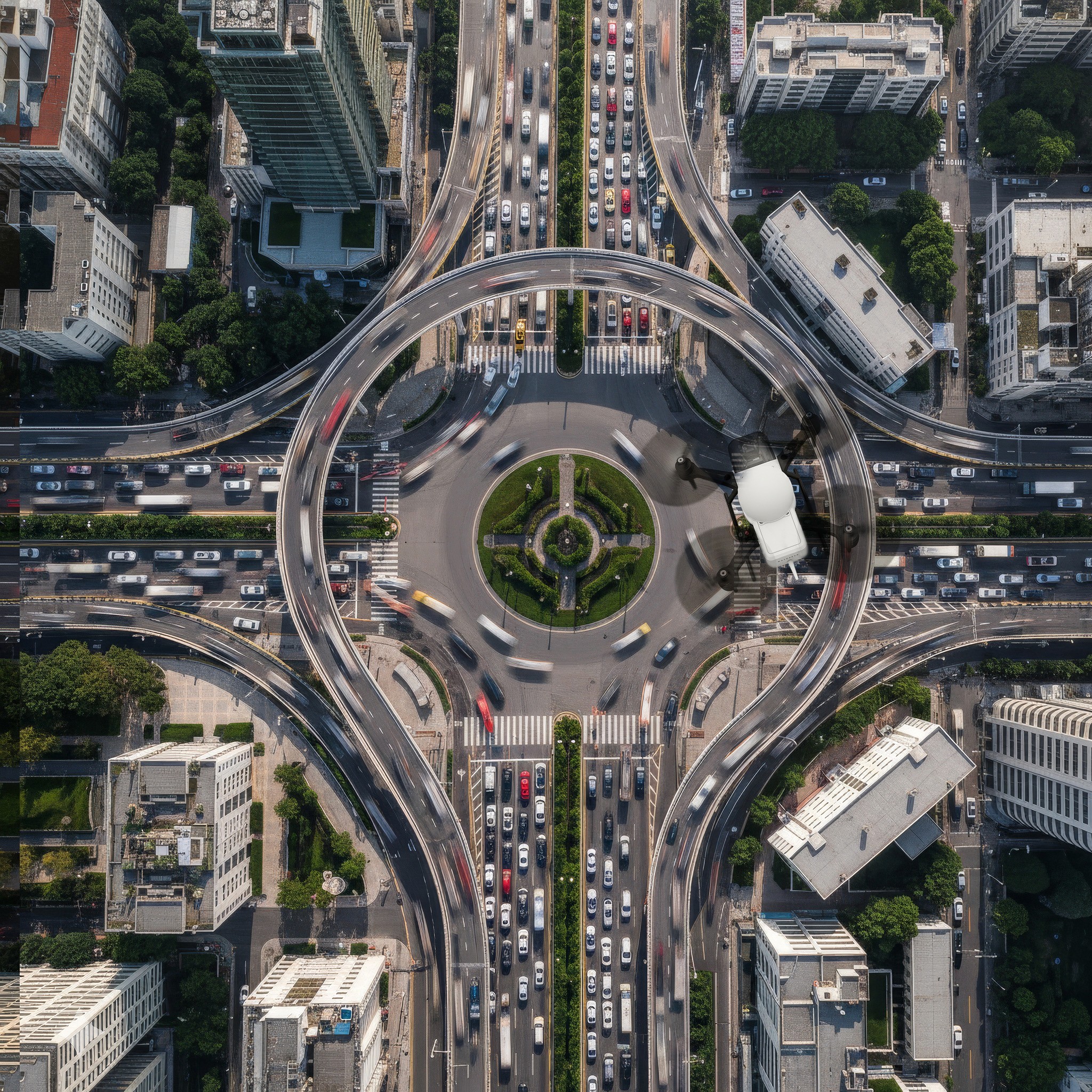 Neura FPV flying over traffic