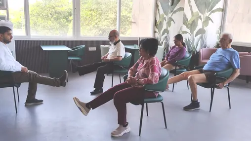 Exercise hour at aamra seniors club