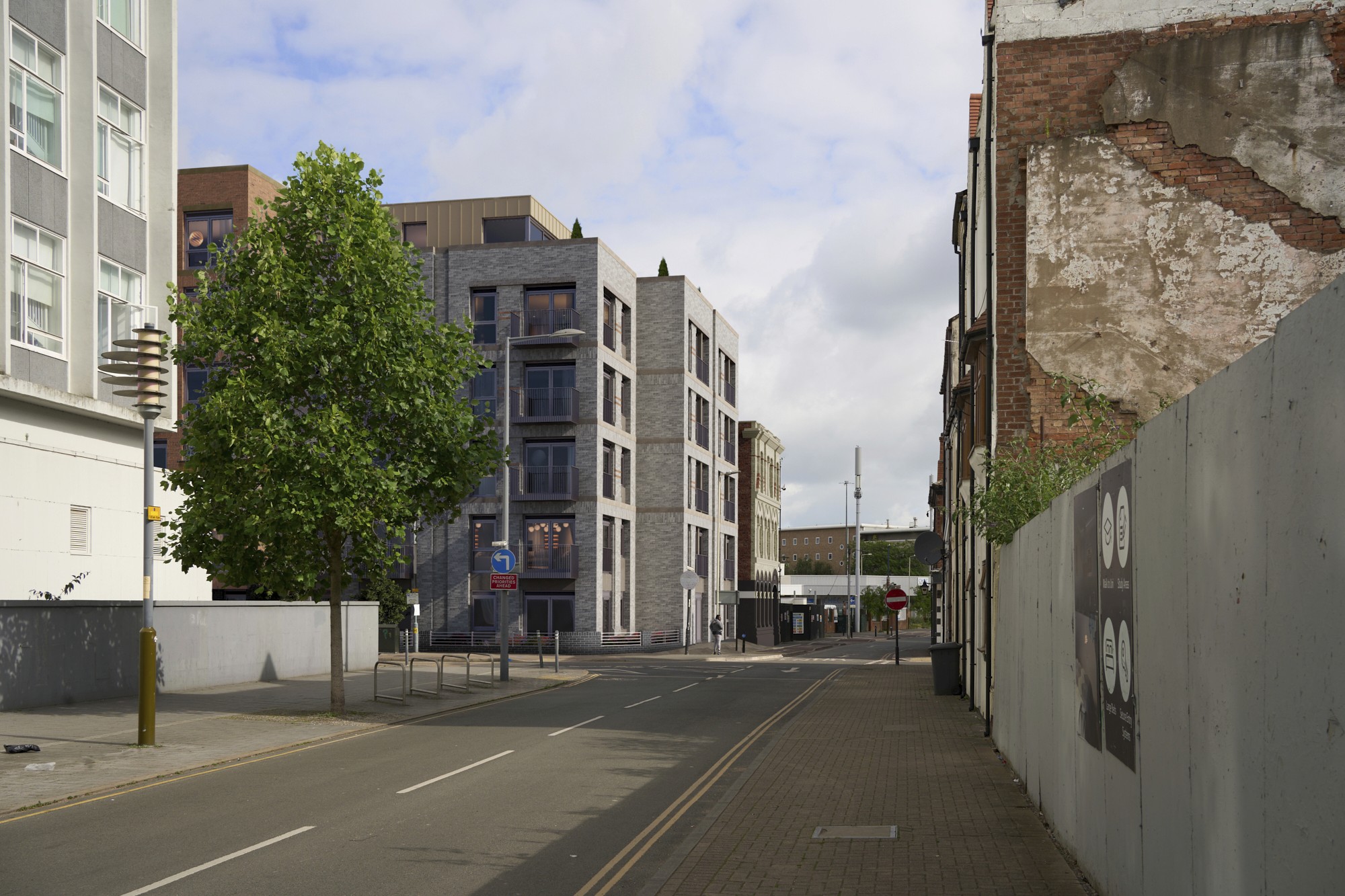 Wharf Street, Leicester Verified Views / AVRs / Accurate Visual Representations created using 3ds max, V-Ray, iToo software forest pack & Adobe Photoshop Photography