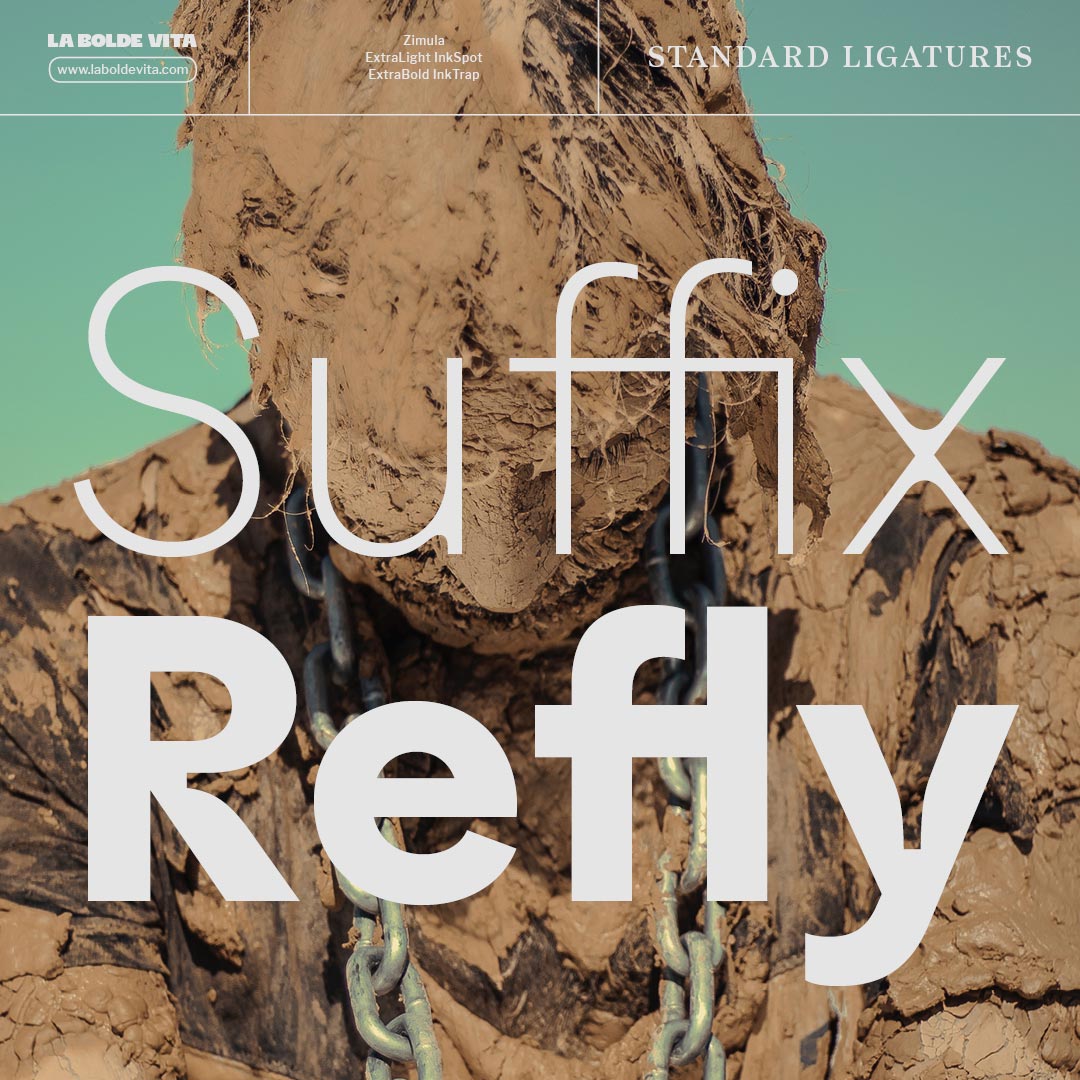 two big words with Zimula InkSpot and InkTrap in front of an artistic photo of a mud covered person