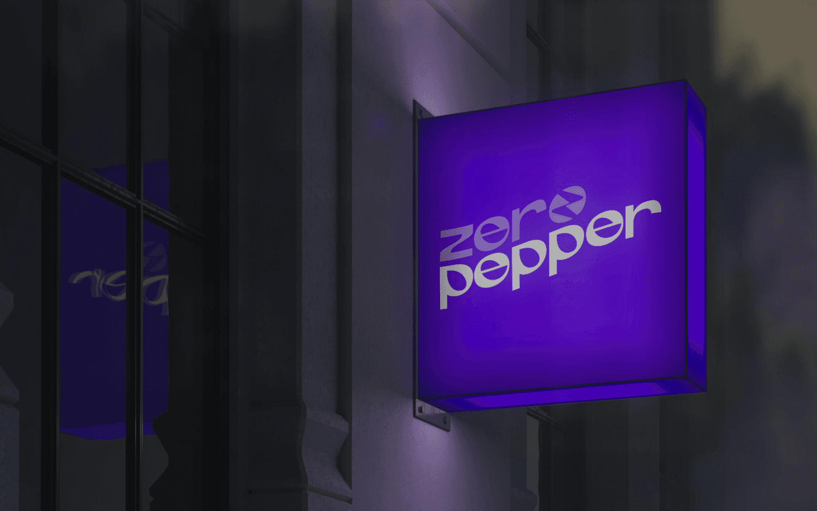 Shop signage featuring Zero Pepper Logo