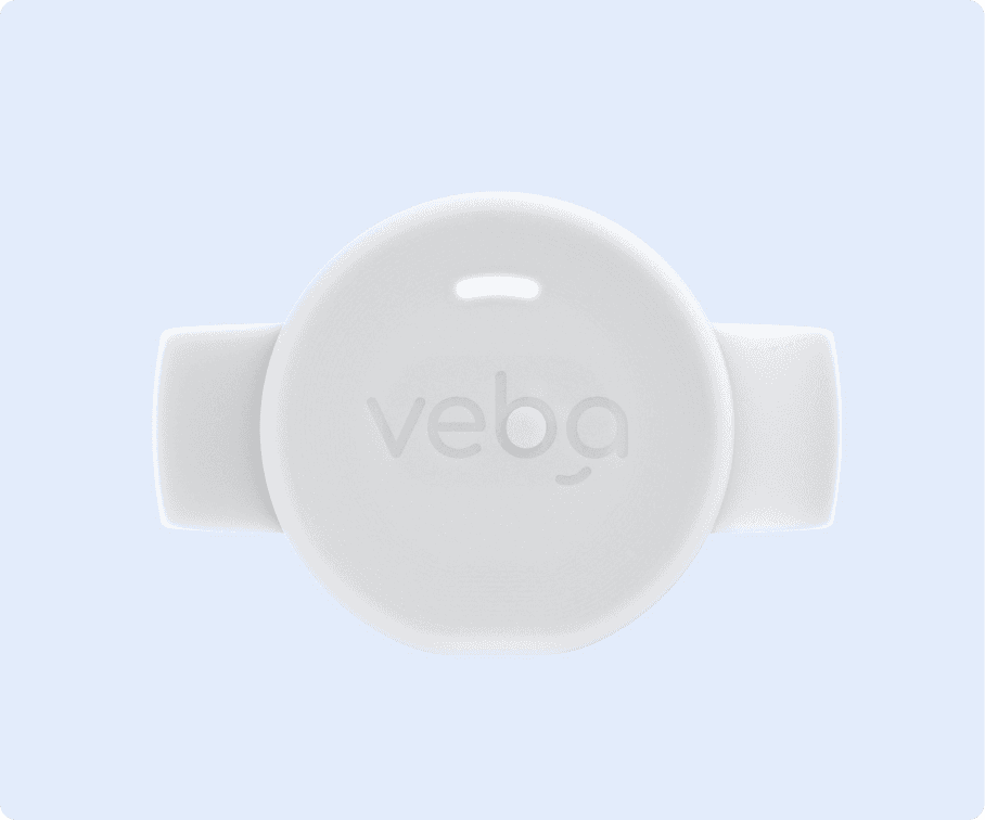 Smart baby monitor with a soft white LED light, designed for monitoring with a sleek, modern appearance and subtle lighting for visibility in a nursery.