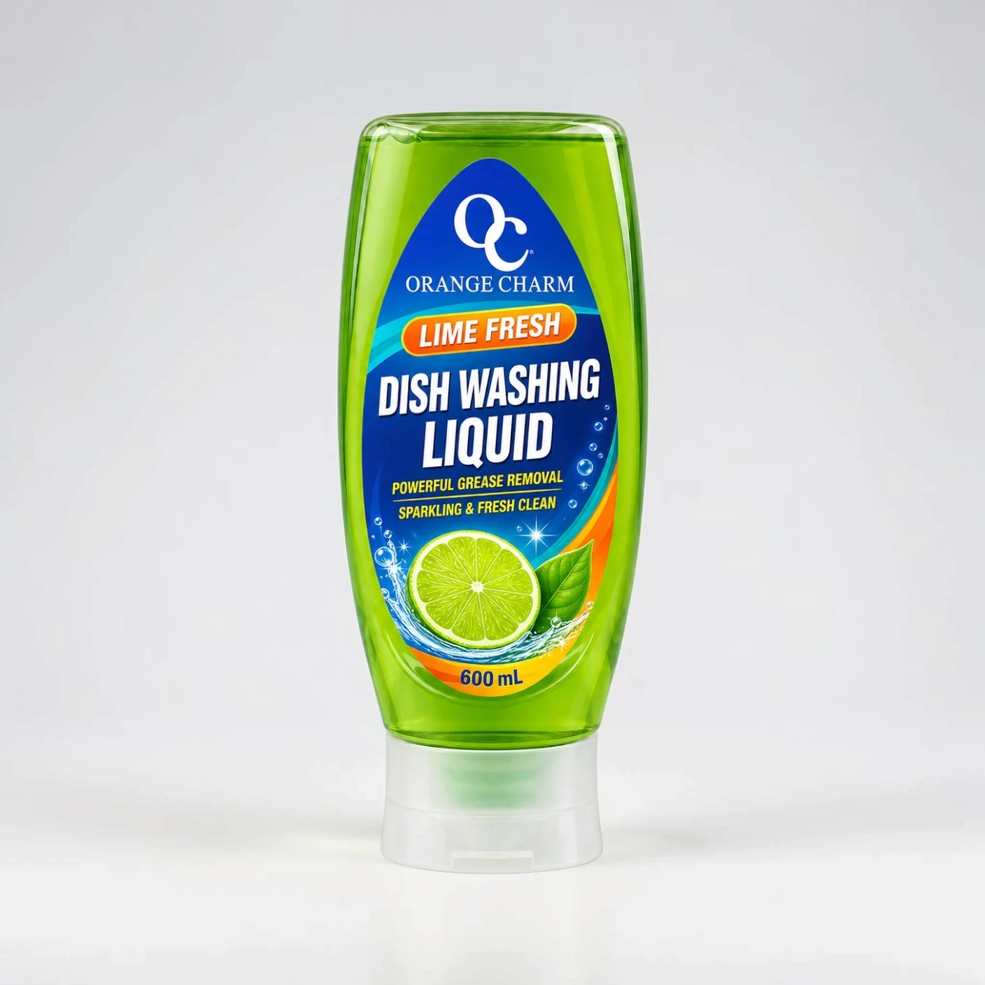 High-efficiency dishwashing liquid in clear bulk bottles for supermarket retail, supporting private label (OEM) and sustainable chemical solutions.