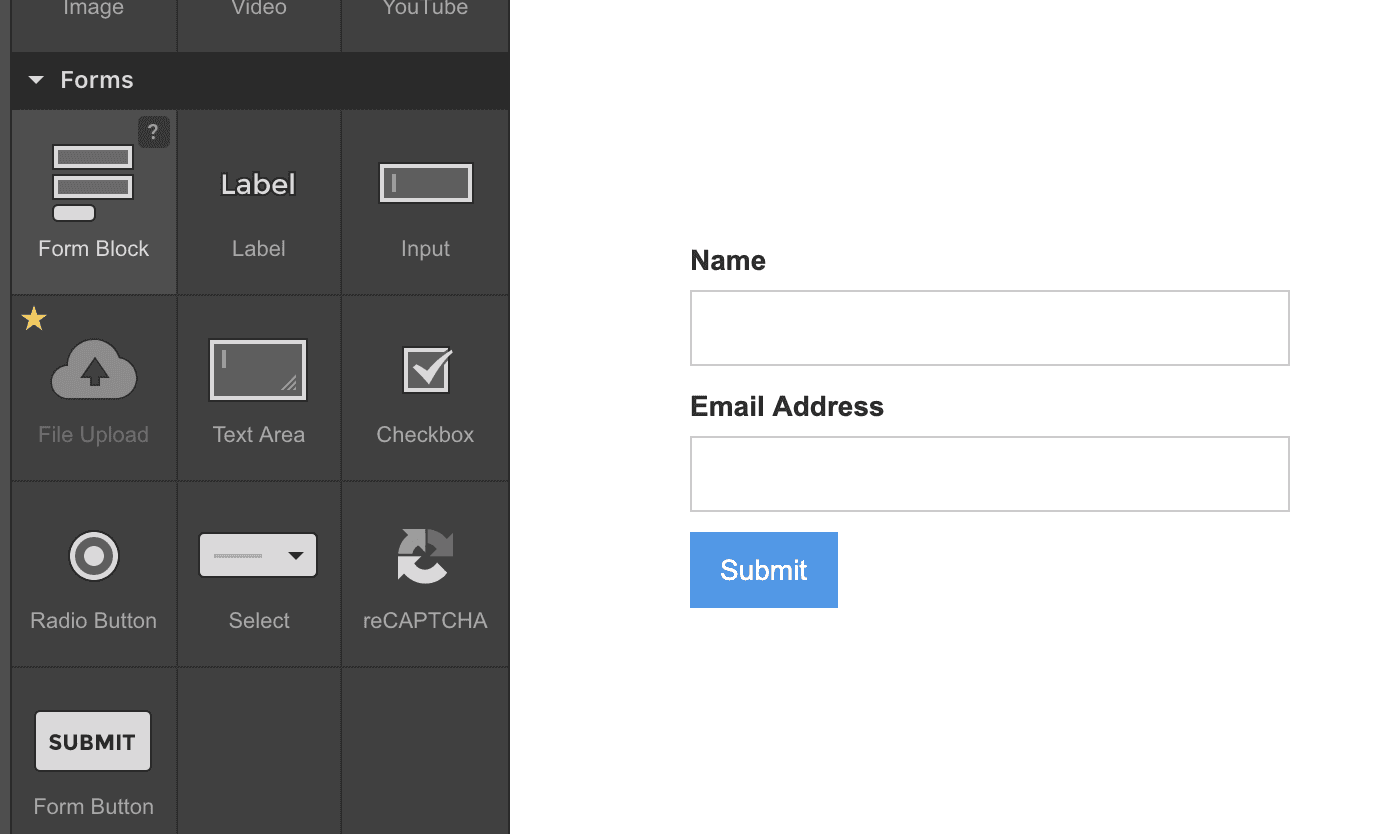 Add a Form Block in Webflow