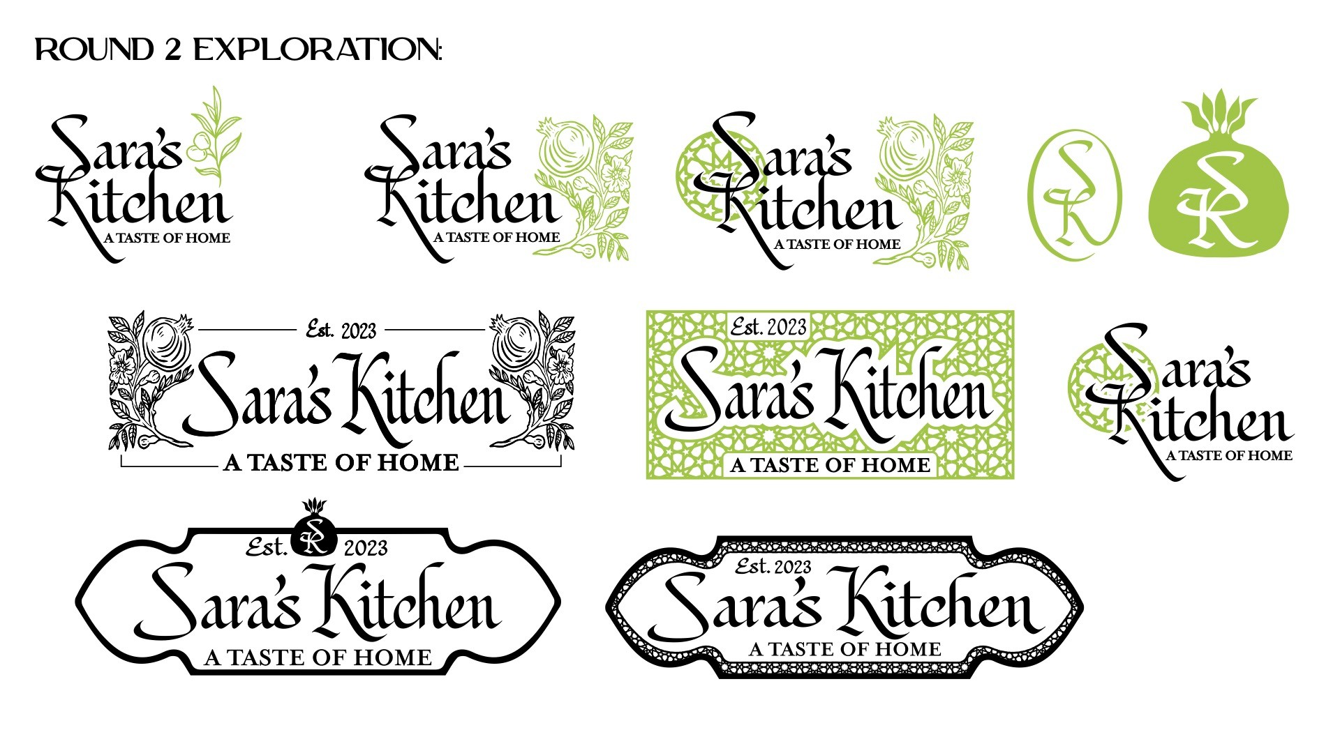 Saras Kitchen Brand Exploration slide