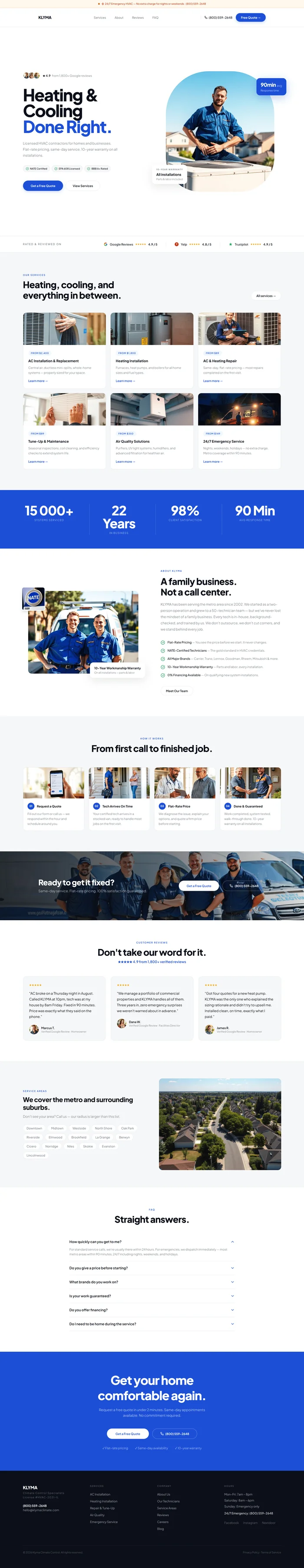 Full page of an AI-generated candle shop website with dark hero, scent families, bestsellers, handmade process, gift sets and workshop