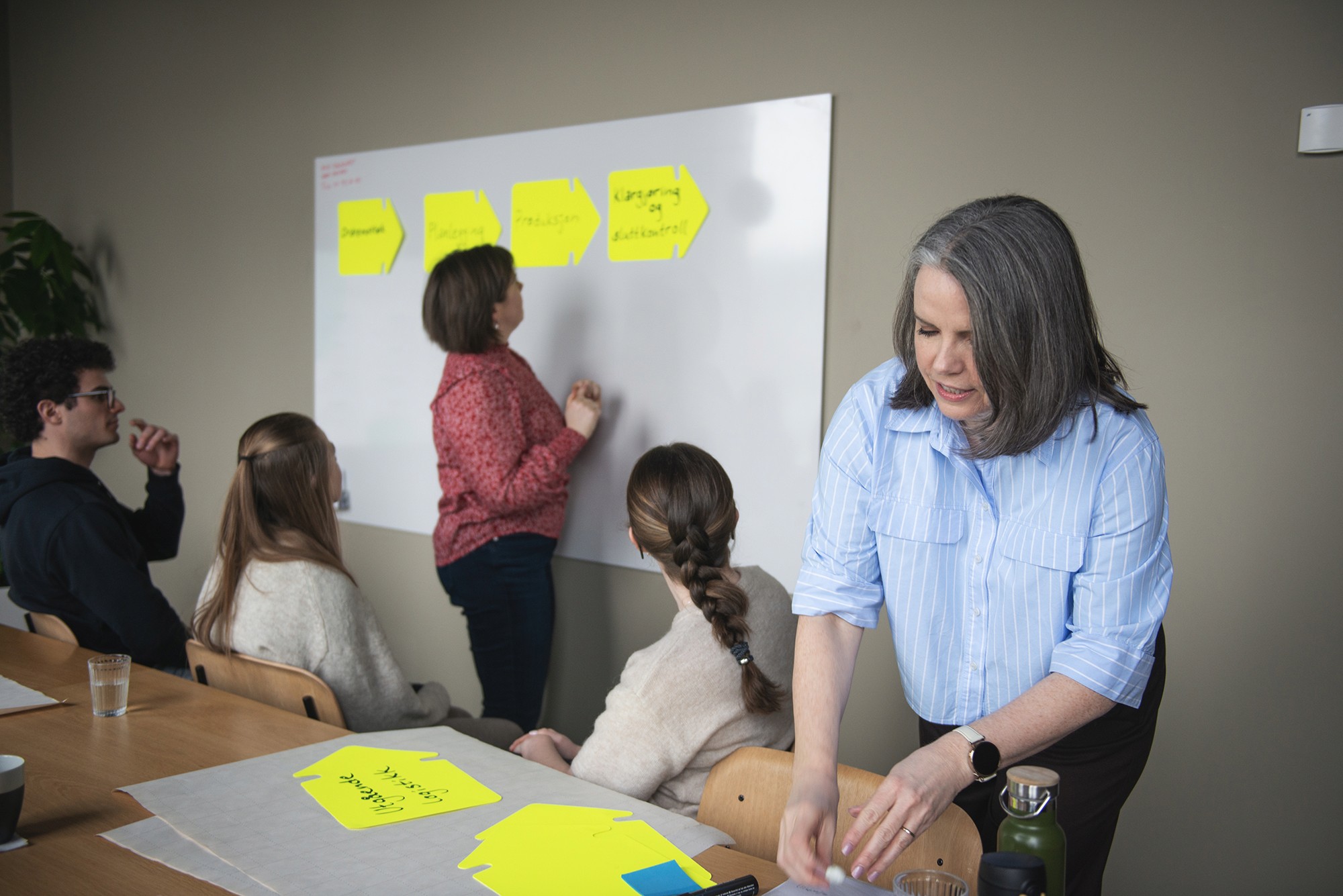 Kurante: en brobygger mellom strategiske endringer og lønnsom effekt. En smilende dame i blå skjorte i et møterom.