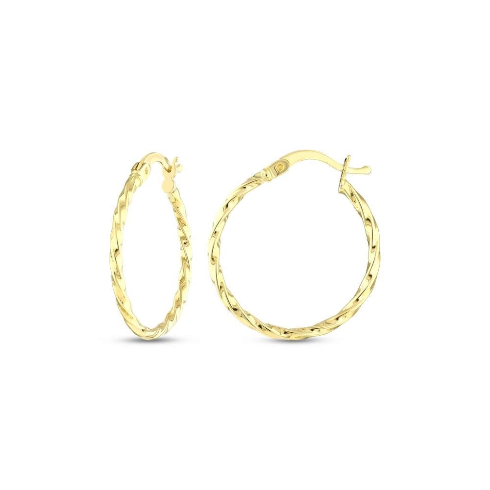 Assos 14 Ayar Altın Halka Küpe 2 cm Çaplı Şık Tasarım