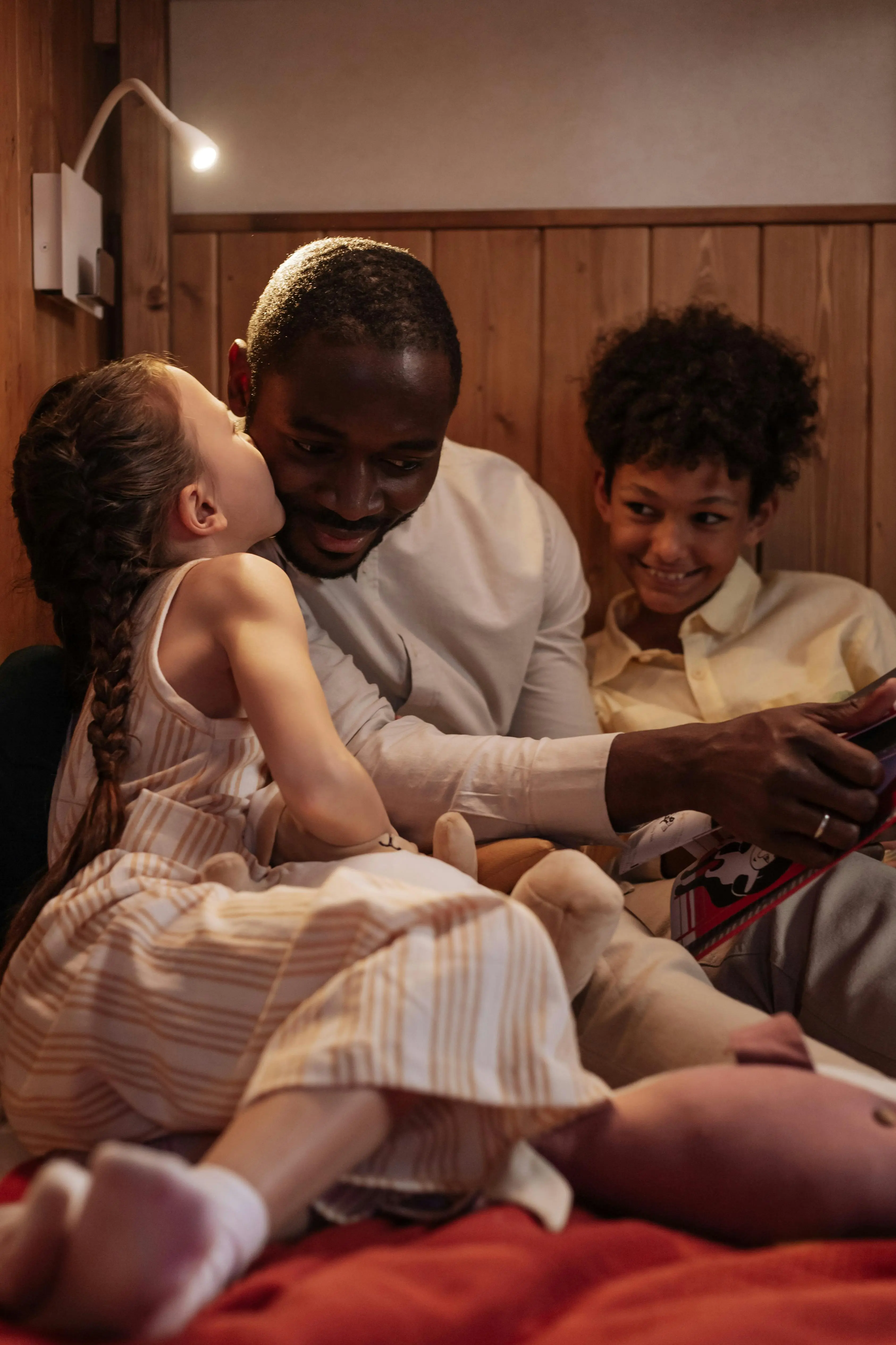 Family spending quality time together in a comfortable home environment