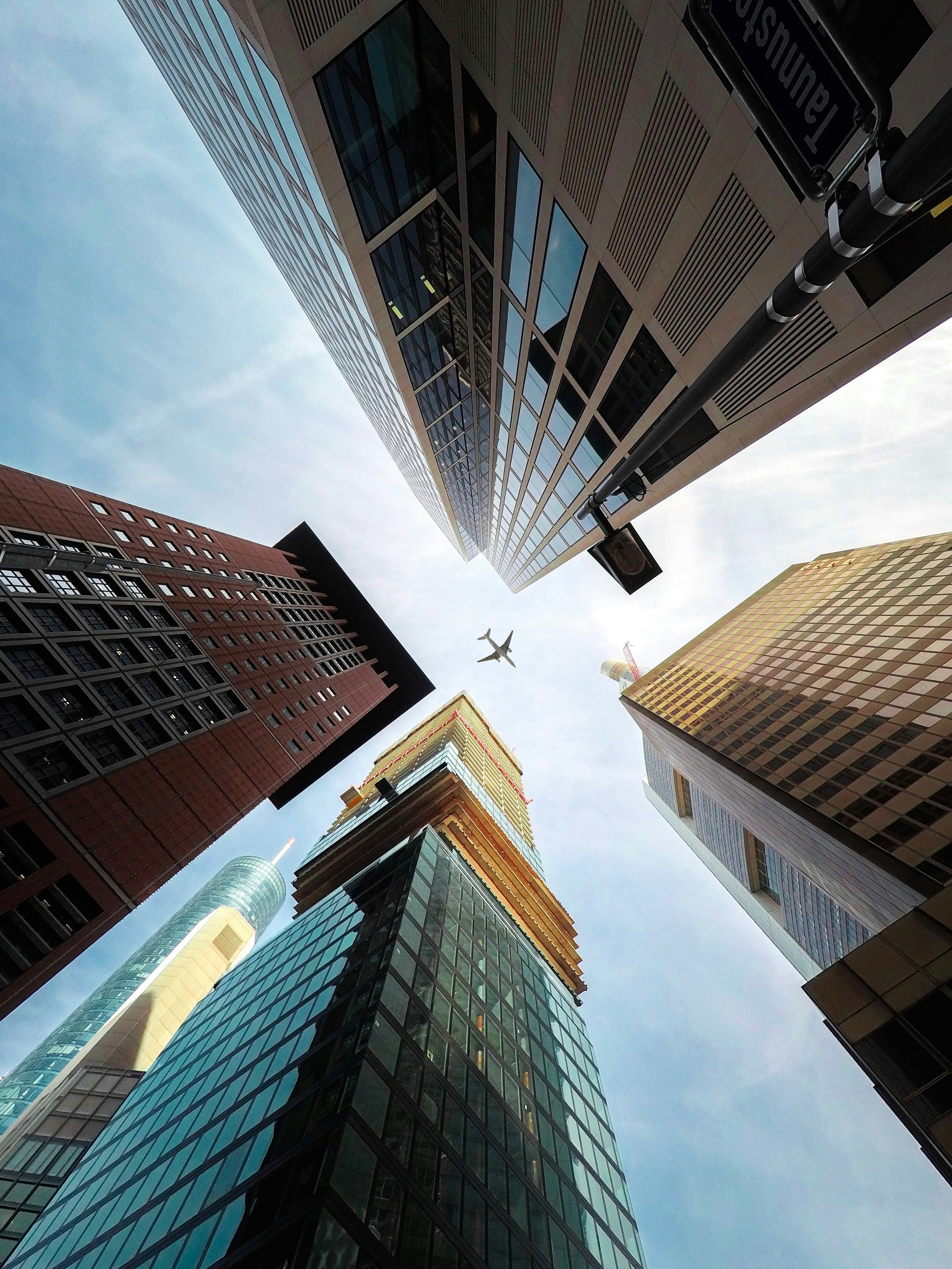 low angle photography of high rise building